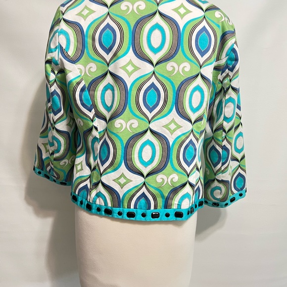 Silkland blazer jacket petite retro boho colorful lightweight may be a size M-L - Picture 8 of 12